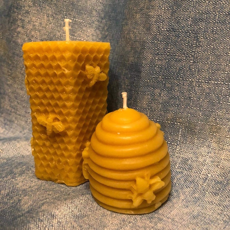 HiParty 3D Bee Honeycomb Candle Molds with 50Pcs Low Smoke Candle Wicks, Hexagon Beehive Silicone Molds for Making Beeswax Candles Soaps Lotion Bars Bath Bombs (Set of 2) - Image 5